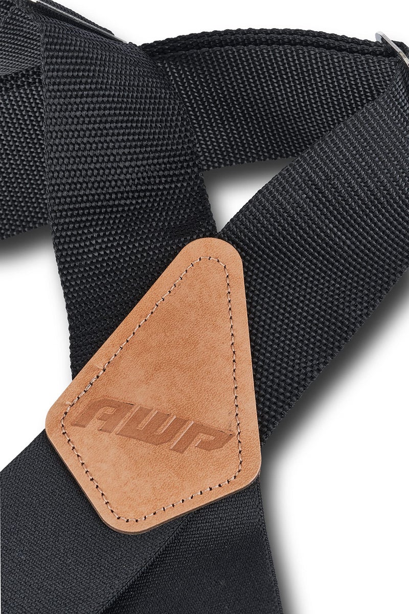 AWP Work Suspenders | 2" Fully-Adjustable Webbing Work Suspenders with Heavy-Duty Bite Clips | Black - Image 3